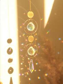 1 chiếc đèn thả pha lê Sun Catcher trang trí sân vườn - Nhiều màu - Xem 1