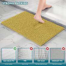 Bathroom Rug Set, Cute Bathroom Rugs, Chenille Bath Rug Sets 3 Piece, Ultra Soft Non-Slip Bath Rug, And Absorbent Bathroom Rug Set, Easy Clean, Plush Bath Mat For Bathroom, Tub, Shower,Yellow - Yellow - View 6