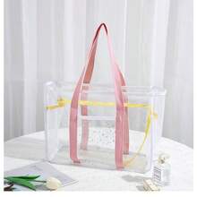 Swimming Storage Bag, Large-Capacity Jelly Bag, Transparent Waterproof Beach Bag, Travel Shopping Handbag For Women - Multicolor - View 8