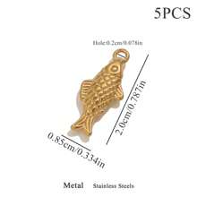 5 pièces Accessoires de fabrication de bijoux en acier inoxydable à la mode et polyvalents, pendentif série océanique baleine pour collier et boucles d'oreilles