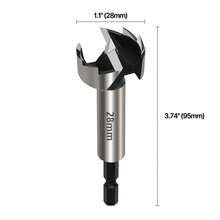 1 件 6-40 毫米 Forstner 木工工具孔锯铰链钻孔钻头 1/4 英寸（6.35 毫米）六角柄高碳钢刀具