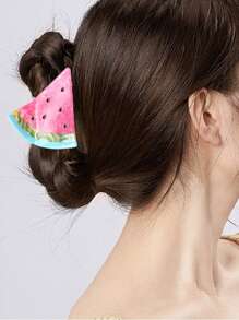 1pc Premium Unique Acetate Fruit Clip Shark-Shaped Hair Clip, Lightweight & Elegant, Suitable For Any Occasion