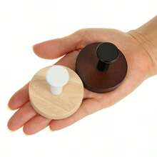 1pc/3pcs Wooden Clothes Hook, Single Peg Wall Mount Hanger Rack For Bathroom Cabinet, No Drilling Required - Multicolor - View 8