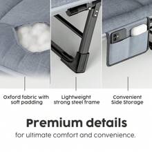 SnozeFlex Adjustable Folding Camping Cot|Lightweight & Portable|Built-In Pillow + Side Pocket