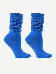 1/6 par de calcetines holgados de punto para mujer, con colores aleatorios, apropiados para el ocio. El diseño de moda Y2K es adecuado tanto para estudiantes masculinos como femeninos que participan en deportes o pasan tiempo en el campus. Son cómodos, transpirables y suaves con la piel.