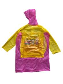 Impermeable para Niño y Niña Poncho para Lluvia Reutilizable y de Mochila extendida, 360° a Prueba de Agua Raincoat - Rosa Fucsia - Ver 5