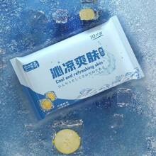 10pcs/Pack Halloween Cooling Wet Wipes, Lemon Refreshing Revitalizing Wet Tissues, Daily Cleaning Wet Wipes, Portable Travel Wet Wipes. Please Purchase Cautiously!