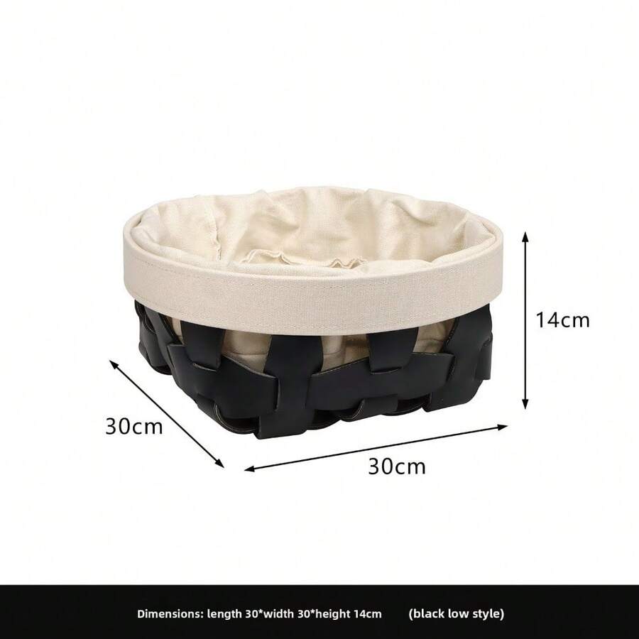 Woven R Laundry Basket Household Toilet Laundry Storage Basket Large Capacity Laundry Basket Multifunctional Storage Basket - Black short style - View 1