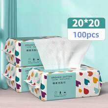 100片可拆卸加厚柔软洁面湿巾 - 有花紋 - 查看 2