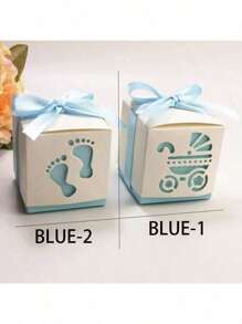 25pcs Blue Ribbon Gift Boxes, Candy Boxes