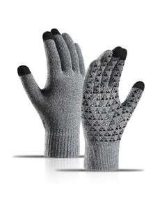 Winter Gloves, Warm Touchscreen Anti-Slip Knit Glove For Men Women, Upgraded Touch Screen Texting Warm Running With Thermal Soft Knit Lining - B - View 11