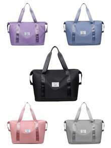 可扩展大容量旅行包，防水运动健身包，配有独立的干湿隔层，轻便的周末行李手提包，多功能健身手提包 - 粉色尼龙健身和旅行手提包，轻便的行李手提包，多功能运动包，休闲风格，手洗，健身包，学校用品包，学校用品 - 彩色 - 查看 2