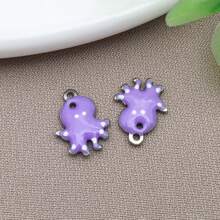 10pcs 9x12mm Cute Enamel Stainless Steel Octopus Charms Mini Cute Marine Life Animal Pendants For DIY Ocean Bracelet Necklace Earrings Jewelry Making Crafts Accessories