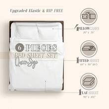 Eloise Marble Printed 6-Piece Sheet Set, 1500 Premium Hotel Quality Microfiber, Soft, Wrinkle And Fade Resistant, Fitted Sheets With Smart Pockets, Marble Sheet Set, Queen, White - 白色 - 查看 5