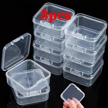 6pcs/3pcs./1pc Storage Box Plastic Storage Box, Square Transparent Plastic Storage Box With Lid - Durable, Seamless Storage Box For Jewelry, Hardware, Earplugs And Small Accessories - Multi-Purpose, Wear-Resistant, Jewelry Storage Box, Desktop Storage Sticker Storage Box
