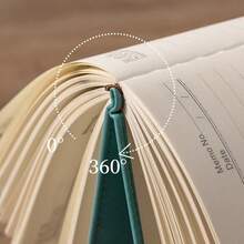 Extra Thick A5 Vintage Notebook With Magnetic Closure – Leatherette Cover, Dated English Pages & Bookmark – Professional Business Journal For Meetings, Office Notes, And College Use - Xanh nhạt Xám - Xem 7