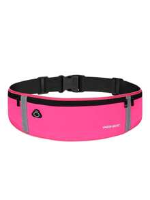 Running Waist Bag Waterproof Walking Sports Slim Water Bottle Exercise Cell Phone Holder Cycling - Màu Hồng Tươi - Xem 1
