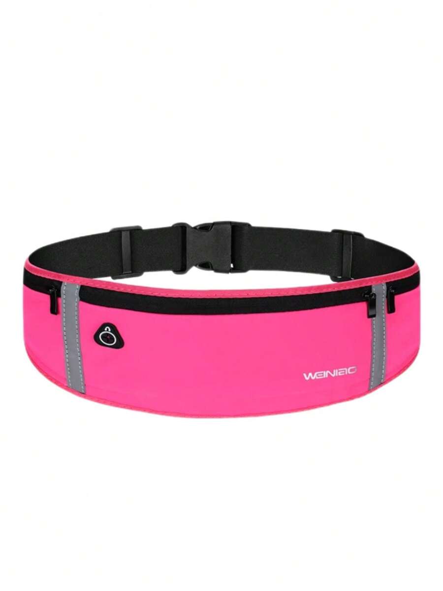 Running Waist Bag Waterproof Walking Sports Slim Water Bottle Exercise Cell Phone Holder Cycling - Màu Hồng Tươi - Xem 1