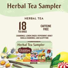 Celestial Seasonings Herbal Tea Sampler Variety Pack, Caffeine Free, 18 Tea Bags Box - 1 - View 2