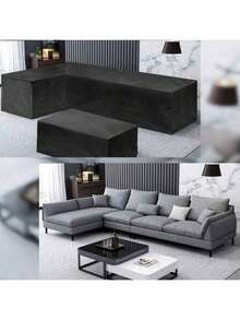 Waterproof Furniture Cover Outdoor Garden Sofa Table Cover Dustproof Black 210D Furniture Covers For Rattan Table Sofa