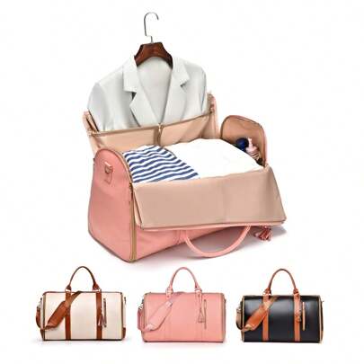 Borsa per abiti da viaggio, borsa appendibile per abiti per valigia/weekend, borsa borsone 3 in 1 da viaggio con tracolla, borsa appendi abiti convert