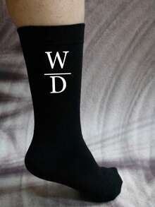 Custom Text Black Socks,Personalized Men Socks,Socks For Women,Wedding Gifts,Customized Boys Socks,Customizable Running Socks Men,Custom Letter Socks,Birthday Gifts,Valentine's Day,Party,Groomsmen Gifts,Bride And Groom,Simplicity,Men,Women,Boyfriend,Girlfriend,Family,Grandparents,Unique Gifts,Christmas Gift Supplies - Style a - View 6