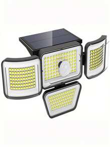 278 LED Solar Smart Light With 4 Adjustable Heads, Featuring 3 Lighting Modes And Rating, Suitable For Home Gardens And Outdoor Security Lighting.