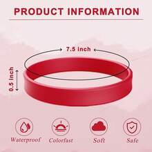 Rubber Bracelets Solid Color Silicone Wristbands Blank Stretch Silicone Wristbands Colorful Rubber Bracelets Women Men Gifts - 紅色 - 查看 3
