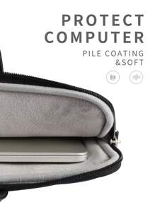 Pasta para laptop à prova de choque, bolsa para laptop preta de poliuretano com alça compatível com ThinkBook HP