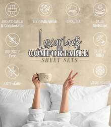 Delilah Polkadot 6-Piece Set, Fade & Wrinkle Resistant, 1500 Premium Hotel Quality Microfiber Deep Pocket Fitted Sheet Featuring Smart Pockets, Polkadot Sheet Set, King, Purple - 紫色 - 查看 7