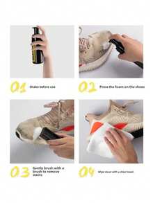 1 set Kit limpiador de zapatos para tenis, Kit de limpieza de zapatos blancos, con 2 cepillos para zapatos y toalla incluidos, Limpiador de espuma sin agua para tenis. Día de Navidad - Multicolor - Ver 6