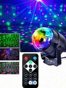 1pc Bring The Party To Life With Sound Activated RGB Disco Ball Lights - 7 ModesRemote Control, Perfect For Home Room Dance Parties, Bars, Karaoke, Weddings & More! - Multi-color light - View 6