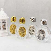 6-Piece Set Of Small Glass Holy Water Bottles, Relief Catholic Holy Water Bottles, Travel Holy Water Bottles, Suitable For Church Activities, Baptism, Family Weddings, Ideal Parties, Holiday Gifts.