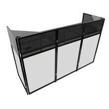 DJ Event Facade Foldable Screen Frame DJ Booth Stand W/ 23" X 73" Flat Table Top - Black - View 6