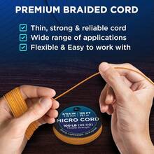 TECEUM Micro Paracord – 118 Mm X 125 Ft – Micro Utility Cord – Thin Braided Paracord Rope – Best Crafting, Projects, Fishing, Camping – Wind Chime – Survival Strong String - 杏色 - 查看 4
