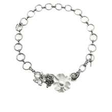 1pc Unconventional Punk Style White Rose Pendant Necklace For Men And Women's Daily Wear