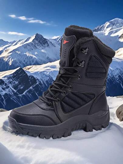Men's Winter Boots, Super Warm Outdoor Anti-Slip Windproof Hiking Shoes, Brand Original Fashion Casual Men Snow Boots Plus Size Men's Outdoor Work Boots Waterproof Platform Boots