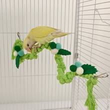 1 szt. Lina wspinaczkowa dla papug, zabawka z grzędą, interaktywna dekoracja klatki dla ptaków, regulowany kształt dla papug takich jak nimfa, kakadu, ara