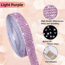 1 Yard 6 Rows Of Crystal Rhinestone Strips - Self-Adhesive, Sparkling Stickers, Suitable For DIY Art, Crafts, Wedding And Holiday Party Decoration, Car Phone Decoration, Clothing Accessories, Shoe And Hat Accessories, And Other Gift Creativity!