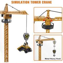 Camión contenedor para niños de gran tamaño, gran excavadora de ingeniería, grúa, juego de camión de juguete de aleación Juego de vehículos de ingeniería de juguete para niños: juego de simulación de obra de construcción con grúa excavadora y camión contenedor grande - Amarillo - Ver 6