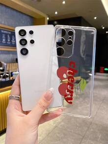 1 件简约时尚字母与樱桃穿孔透明防摔 TPU 手机壳，适合作为送给伴侣和朋友的节日礼物，兼容 XS/XS Max/XR/11/12/13/14/15/16 Pro/Pro Max/14/15/16 Plus、Nothing、Pixel、INFINIX、Redmi 系列 - 彩色 - 查看 4