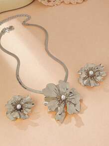 Hegaze 1 set de bijoux collier et boucles d'oreilles floral élégant, accessoires de fête/banquet, cadeau édition spéciale