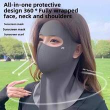 قناع واقي من أشعة الشمس ثلاثي الأبعاد عالي الجودة للنساء، مصمم للصيف 2025، يتميز بحماية الرقبة من الأشعة