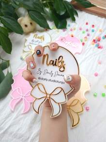 Personalized Custom Bow Manicurist Salon Ads, Manicure Props, Business Logos, Business Logos, Manicurist Gifts, Manicures, Social Media Pictures, Manicure Props,Multi-Functional,Ornamental,Letter,Solid Color,Exquisite,Stylish,Vintage,Modern,Colorful,Leisure,Basics,Casual,Soft,Unique,Customized,Personalized,Custom,Ideal Gifts For Her,Girlfriend,Her,Boyfriend,Friends