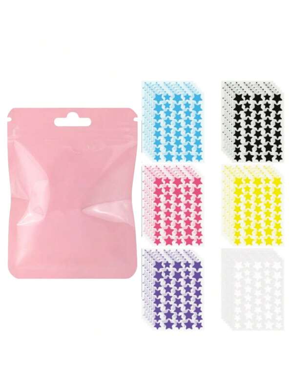 Adesivos coloridos para cobertura facial de desenho animado, 960/480/240/40 peças, adesivos de hidrogel, essenciais para tirar fotos, adesivos de decoração de estrelas, podem ser usados para esconder acne e outras manchas, fáceis de remover, adequados para várias festas, reuniões e atividades divertidas, maquiagem, barato, decoração de quarto, penteadeira, viagem, quarto, acessórios de maquiagem