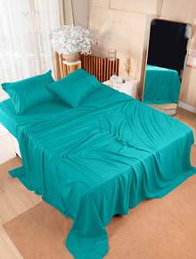 Premium Percal Flex Fitted Sheet - LC - verde menta - Ver 2