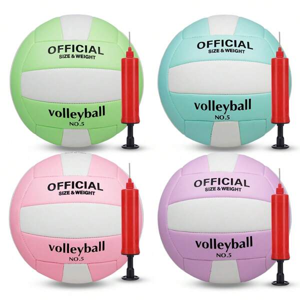 Ballon de volley-ball officiel taille 5 pour intérieur et extérieur, ballon de volley-ball de sable moelleux pour les débutants, les adultes, les hommes et les femmes. Jeux de plage, cadeaux de formation et de compétition