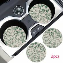2pcs Car Cup Coaster Stylish & Durable Fast-Drying Non-Slip Car Cup Mat - One Size 2pcs - View 12