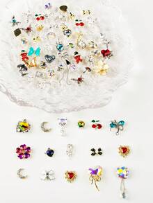 30/50 PEÇAS Pacote Misto Aleatório de Decoração de Unhas de Luxo (Nem todas as imagens são mostradas) Decorações de Unhas 3D e Outros Estilos Mistos de Decoração de Unhas Luxo Leve DIY, Acessórios de Decoração de Unhas Textura Metálica Y2k, Suprimentos de Unhas