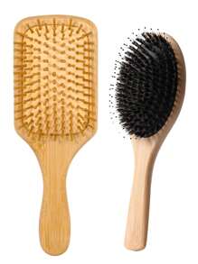 1 Pc /2pcs Large Air Cushion Bamboo Comb,Bamboo Paddle Hair Brush With Handle, Natural Bamboo Comb Paddle Detangling Hairbrush, Suit For Women Men And Kids ,Portable Detangling Haircomb For Massaging Scalp,Thin/Curly/Dry Hair (Yellow),Back To School,Travel Holiday Essentials,Hair Accessories For Women